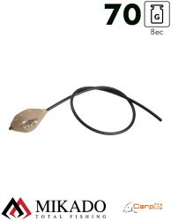 Грузило карповое Mikado скользящее с антизакр. отцентрованное (песочный) 11S  70 г.