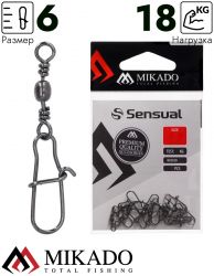 Застежка с вертлюжком Mikado Fastlock № 6, тест 18 кг. (10 шт.)