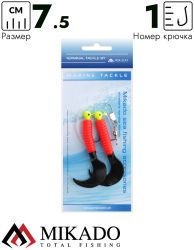 Морская оснастка Mikado PILK TWIST JIGHEAD RIG 7.5 см, 3 г. (2шт.) RED/BLACK