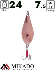 Блесна колеблющаяся Mikado GOLDEN EYES №3, 24 г., 7.5 см., медь