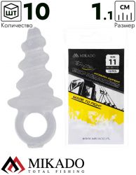 Винт Mikado для крепления бойлов 11 мм BOILIE DRILLS {10 шт.} пластик, прозрачный