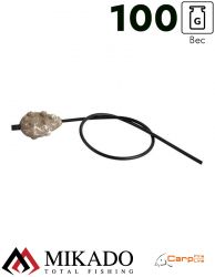 Грузило карповое сменное Mikado скользящее с антизакручивателем. плоское (песочный) 24S  100 г.