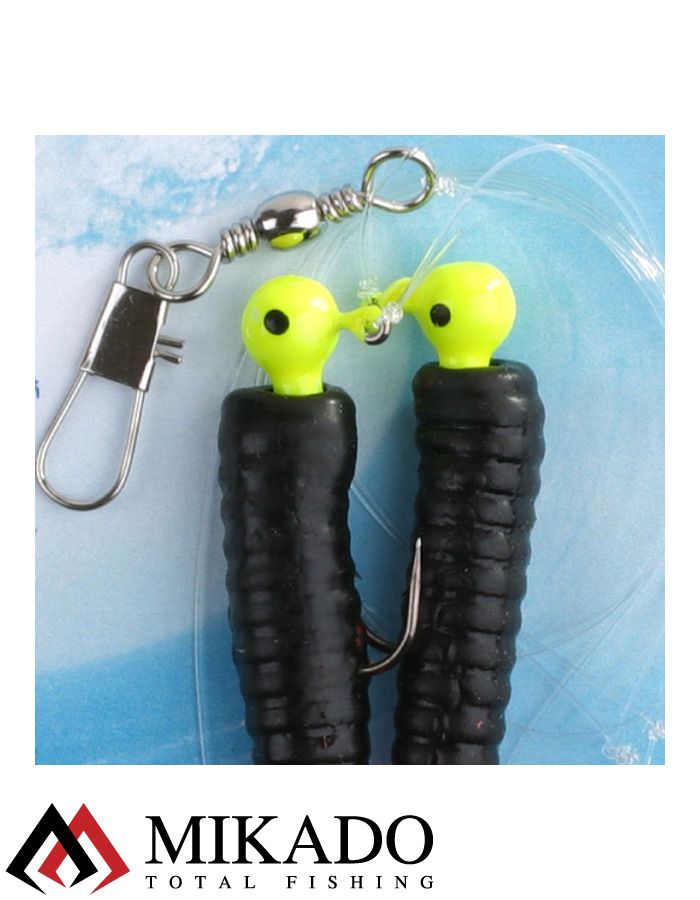 Морская оснастка Mikado PILK TWIST JIGHEAD RIG 7.5 см, 3 г. (2шт.) BLACK/RED