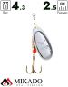 Блесна вращающаяся Mikado BLASTER №2, 4.3 г., состаренное серебро, длина лепестка 25 мм.