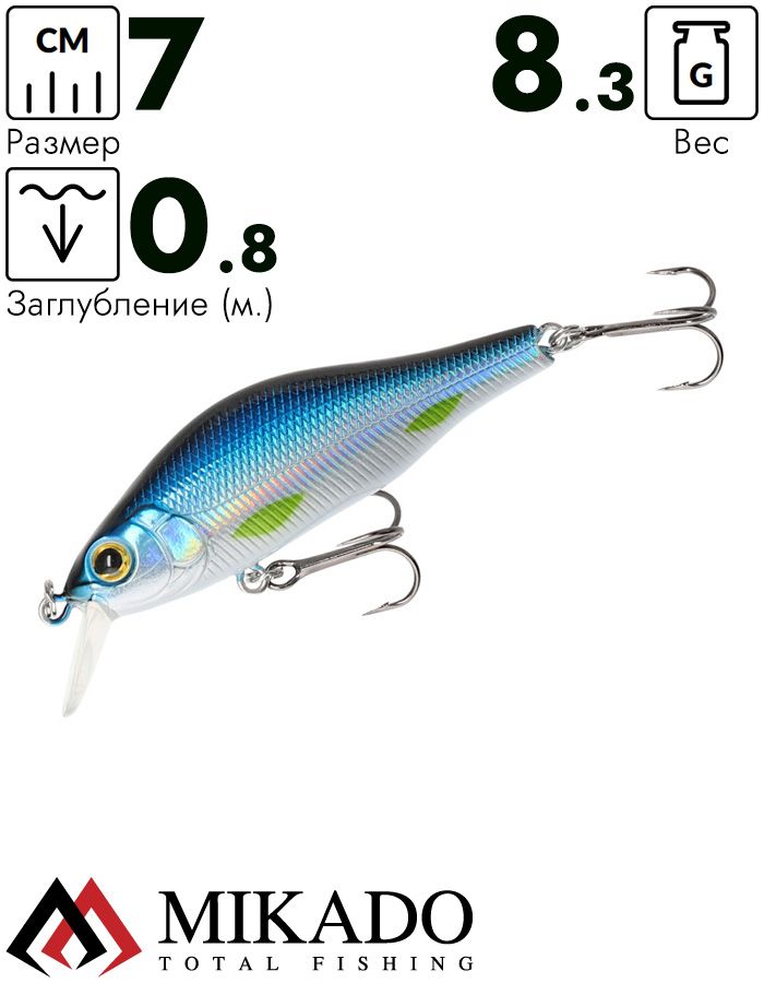 Воблер Mikado LIGHTNING 7 см./BLUE BLEAK - нейтральный, medium (8,3г /до 0,8м)