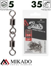 Вертлюг роликовый Mikado JAWS двойной, 3.6см., 35кг. (5шт.)