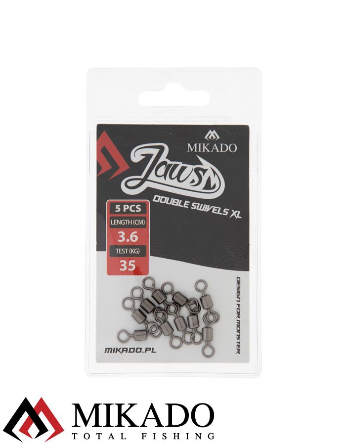 Вертлюг роликовый Mikado JAWS двойной, 3.6см., 35кг. (5шт.)
