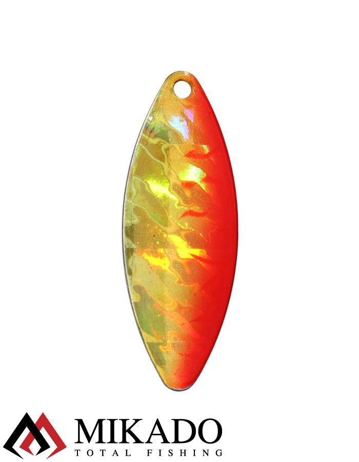 Блесна вращающаяся Mikado STREAM №4, 14 г., серебро 51 HOLO, длина лепестка 60 мм.