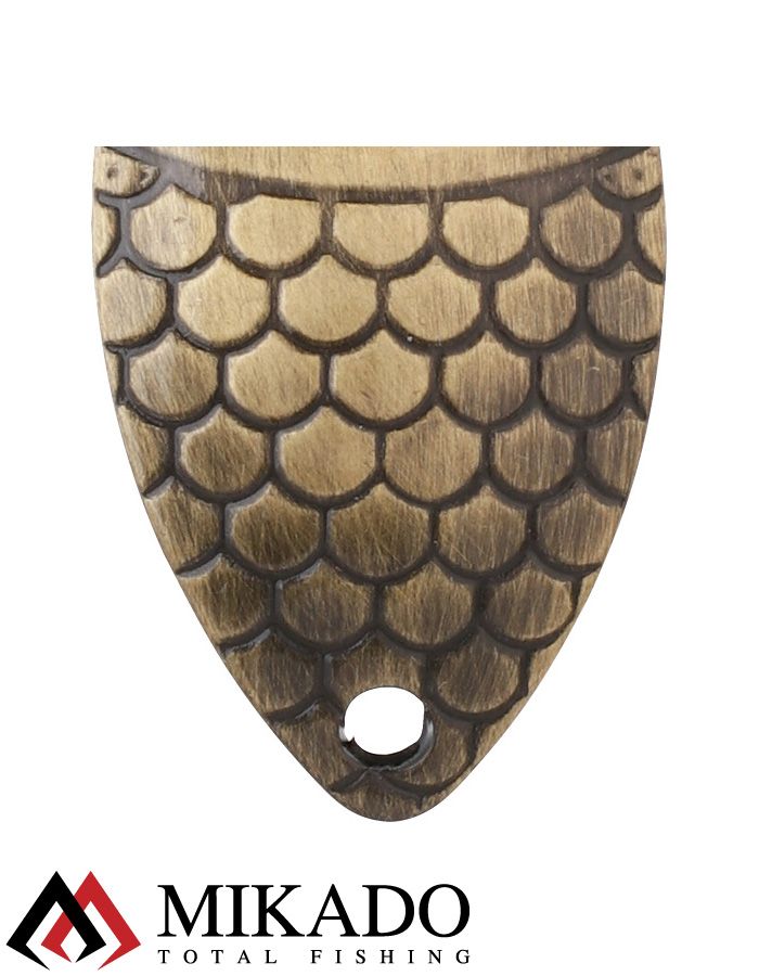 Блесна колеблющаяся Mikado ALGA №0, 10 г., 4.4 см., состаренная латунь