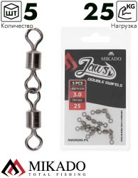 Вертлюг роликовый Mikado JAWS двойной, 3см., 25кг. (5шт.)