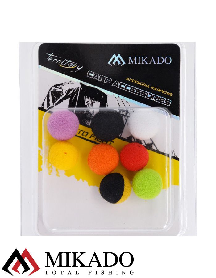 Искуственная насадка Mikado ZIG RIG - POP UP пеноплен с пропиткой, плавающ.(8 шт.) MIX