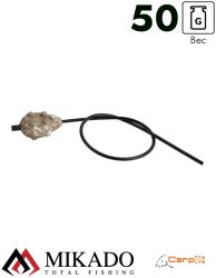 Грузило карповое сменное Mikado скользящее с антизакручивателем. плоское (песочный) 24S  50 г.