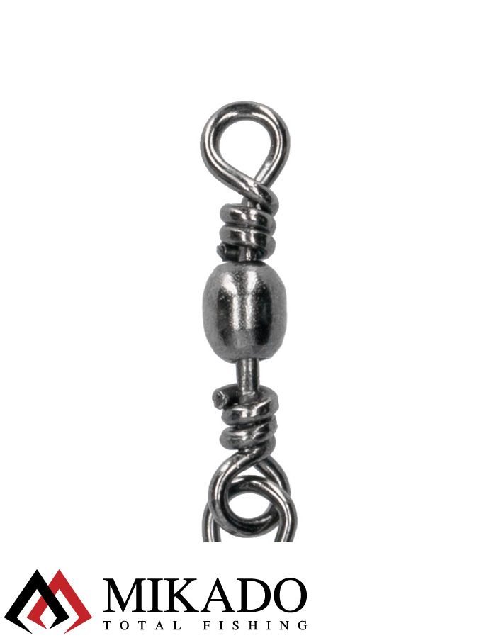 Застежка с вертлюжком Mikado Hooked snap № 12,  тест 18 кг. (10 шт.)