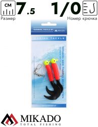 Морская оснастка Mikado PILK TWIST JIGHEAD RIG 7.5 см, 6 г. (2шт.) RED/BLACK