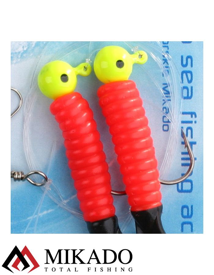 Морская оснастка Mikado PILK TWIST JIGHEAD RIG 7.5 см, 6 г. (2шт.) RED/BLACK