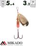 Блесна вращающаяся Mikado BLASTER №3, 5.4 г, золото 00, длина лепестка 32 мм.