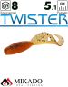 Твистер Mikado TWISTER 51 мм., 1.5 г. ORANGE PEPPER (8 шт.)