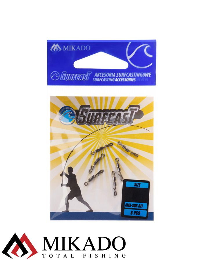 Вертлюг двойной роликовый с быстросъемом Mikado SURFCAST № 8 (упак.= 6 шт.)