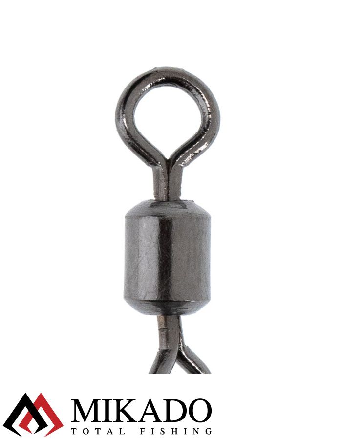 Вертлюг роликовый Mikado JAWS с застежкой, №L, 15кг., никель (10шт.)
