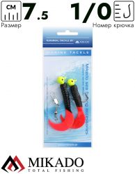 Морская оснастка Mikado PILK TWIST JIGHEAD RIG 7.5 см, 6 г. (2шт.) BLACK/RED