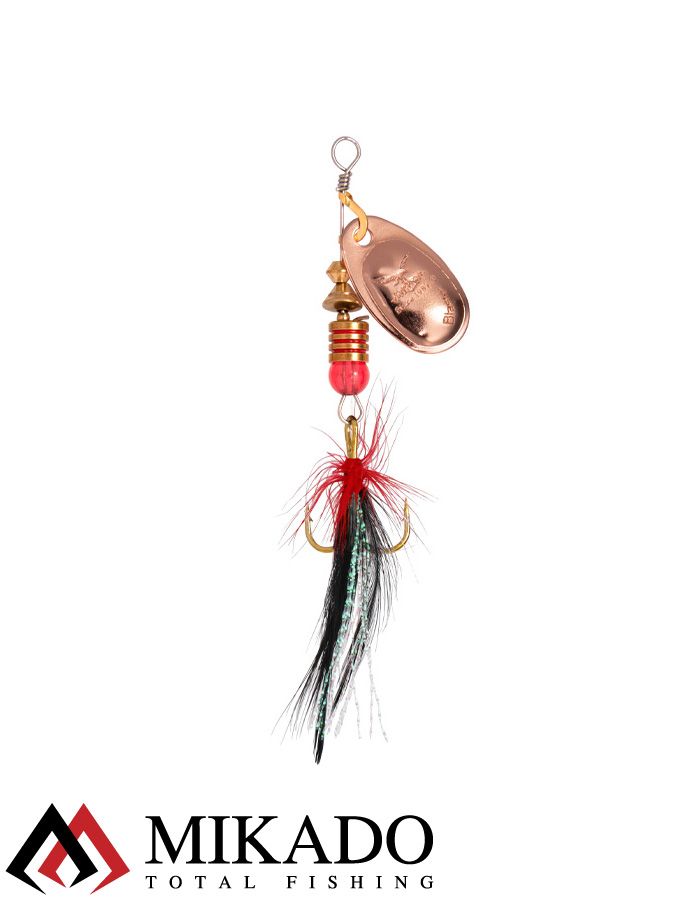 Блесна вращающаяся с кисточкой Mikado BLASTER № 4, 8 г., медь