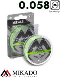 Плетеный шнур Mikado DREAMLINE Ultralight 0.058 fluo green (10 м) - 4.43 кг.