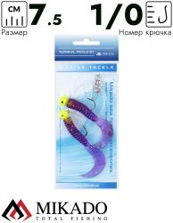 Морская оснастка Mikado PILK TWIST JIGHEAD RIG 7.5 см, 6 г. (2шт.) VIOLET