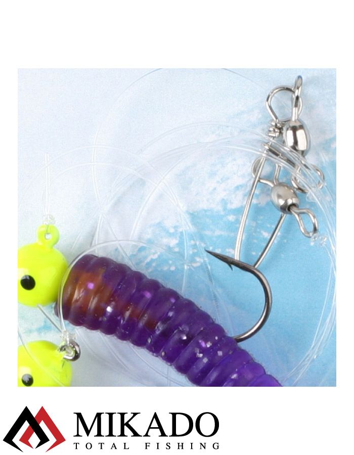 Морская оснастка Mikado PILK TWIST JIGHEAD RIG 7.5 см, 6 г. (2шт.) VIOLET