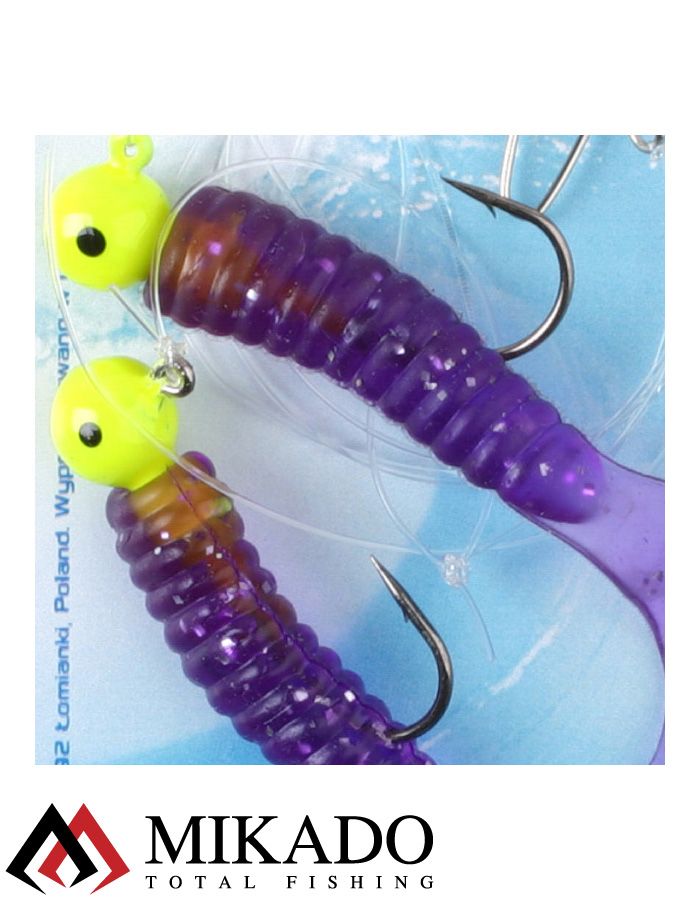Морская оснастка Mikado PILK TWIST JIGHEAD RIG 7.5 см, 6 г. (2шт.) VIOLET