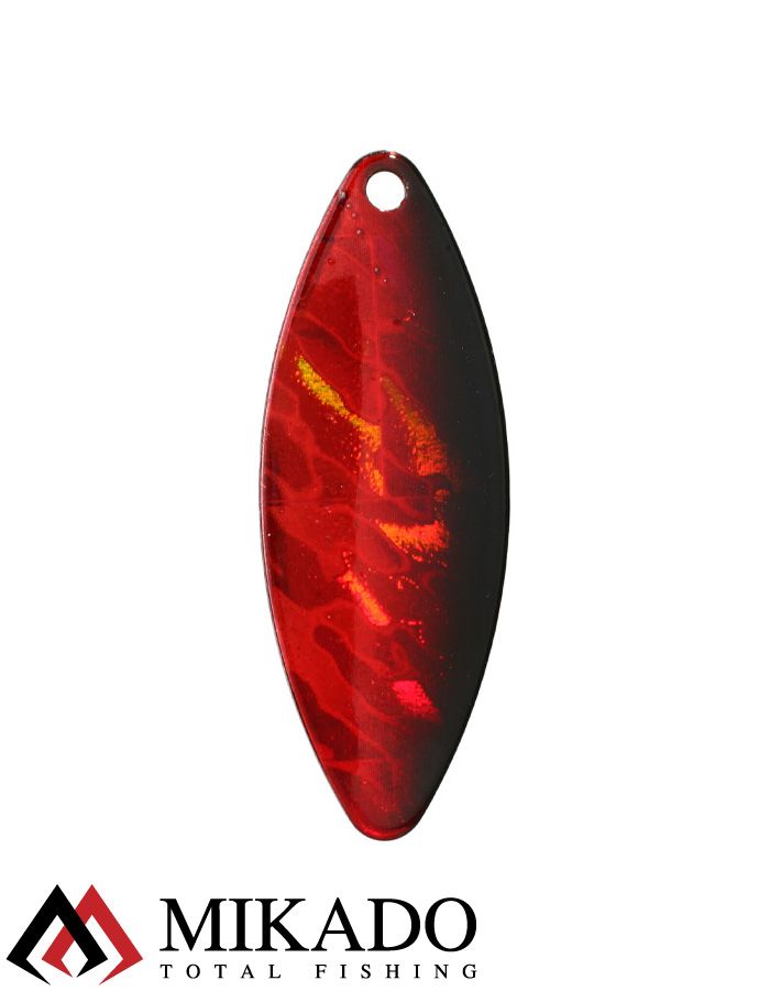 Блесна вращающаяся Mikado STREAM №4, 14 г., серебро 57 HOLO, длина лепестка 60 мм.