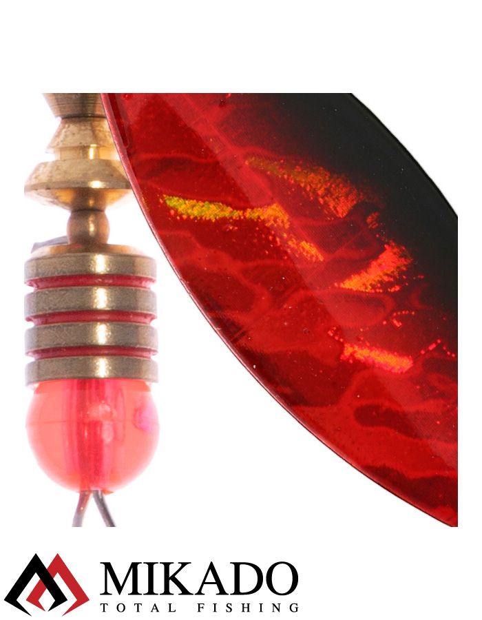 Блесна вращающаяся Mikado STREAM №4, 14 г., серебро 57 HOLO, длина лепестка 60 мм.