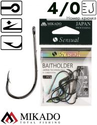 Крючки Mikado SENSUAL - BAITHOLDER № 4/0 BN (с ушком) ( 10 шт.)