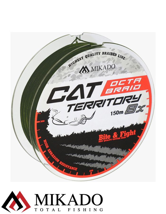 Плетеный шнур Mikado CAT TERRITORY OCTA 0,60 green (150 м) - 61.80 кг.