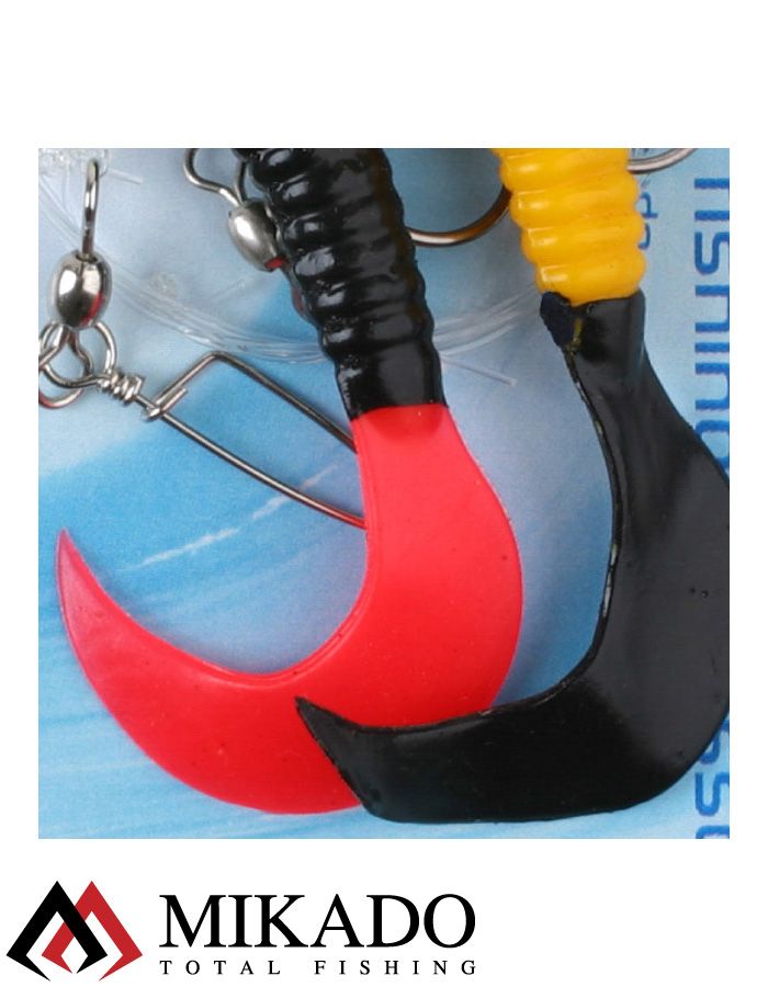 Морская оснастка Mikado PILK TWIST JIGHEAD RIG 7.5 см, 6 г. (2шт.) YELLOW/RED/BLACK