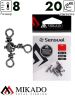 Вертлюжок тройной Mikado Crossline BN № 8,  тест 20 кг. (5 шт.)