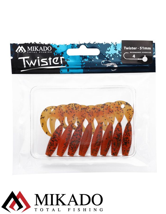 Твистер Mikado TWISTER 51 мм., 1.5 г. PEPPER TEA (8 шт.)