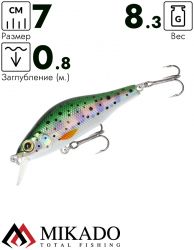 Воблер Mikado LIGHTNING 7 см./RAINBOW TROUT - нейтральный, medium (8,3г /до 0,8м)