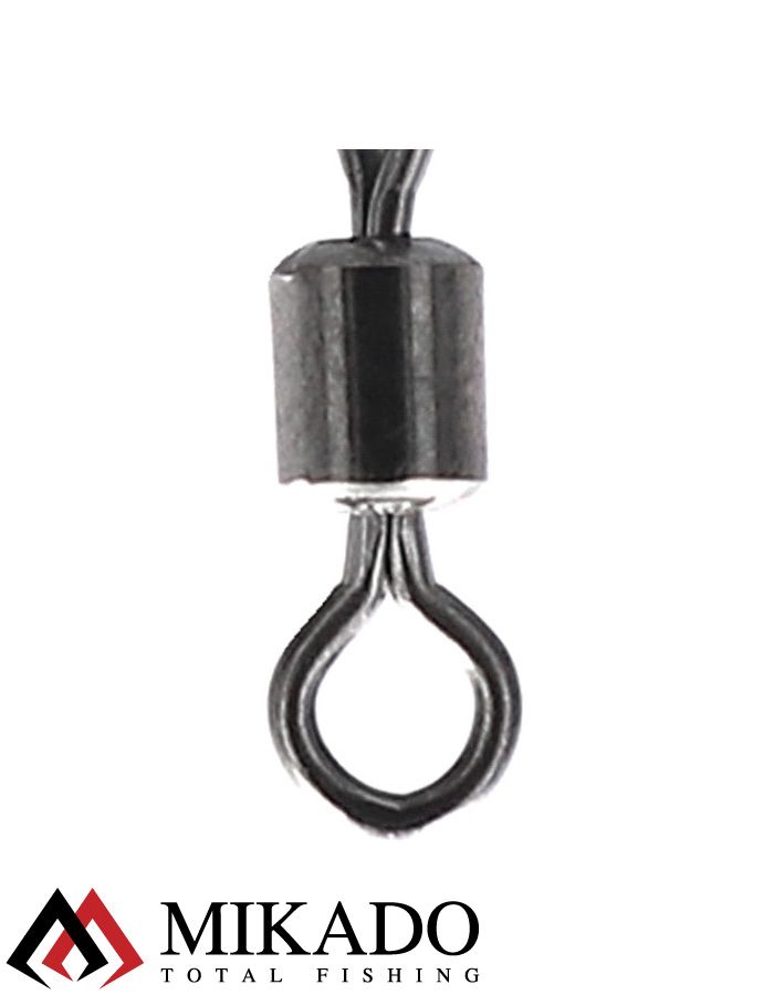 Вертлюг Mikado с быстросъёмником и фиксатором, роликовый №8, чёрный никель (4 шт.)