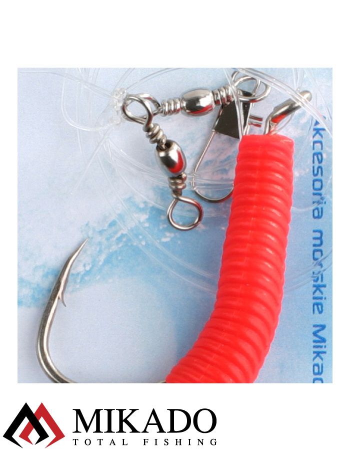 Морская оснастка Mikado PILK TWIST RIG 14см, крючок № 8/0 (RED)