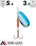 Блесна вращающаяся Mikado BLASTER №3, 5.4 г, серебро 00 HOLO, длина лепестка 32 мм.