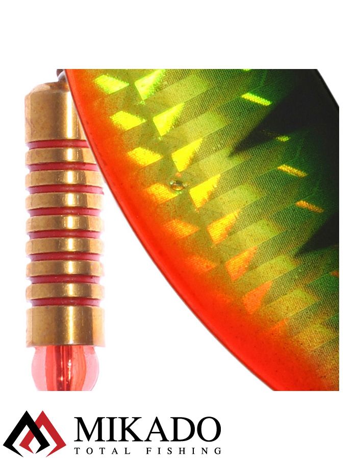 Блесна вращающаяся Mikado STREAM №4, 14 г., серебро 62 HOLO, длина лепестка 60 мм.