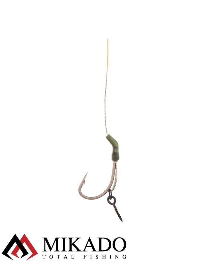 Поводок карповый Mikado SLIP D-RIG 23 см, кр.№4, 25 lbs, (уп.-2шт.)