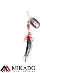 Блесна вращающаяся с кисточкой Mikado BLASTER № 4, 8 г., серебро/10