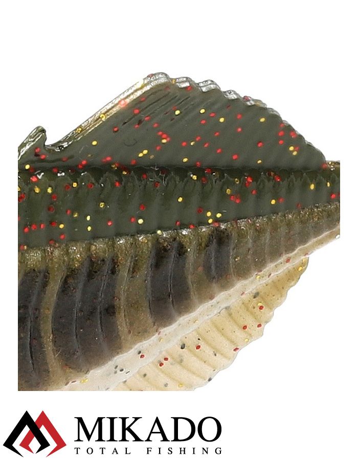 Виброхвост Mikado REAL FISH колюшка 5см., оливково-бежевый (5шт.)