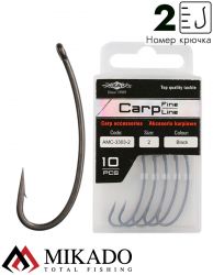 Крючки Mikado Carp Fine Line с тефлоновым покрытием - 3303 № 2 (с ушком)( 10 шт.)