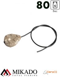 Грузило карповое Mikado с антизакручивателем. плоское (песочный) 08S  80 г.