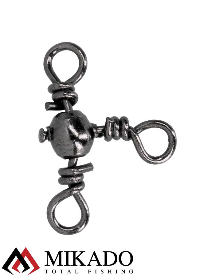 Вертлюжок тройной Mikado Crossline BN № 2,  тест 35 кг. (5 шт.)