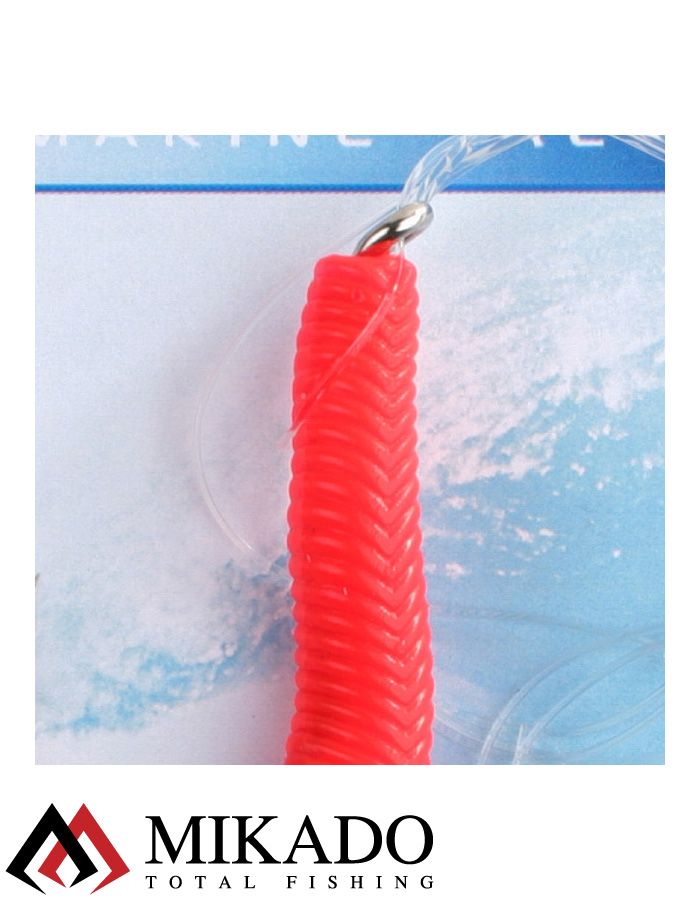 Морская оснастка Mikado PILK TWIST RIG 14см, крючок № 8/0 (RED/BLACK)