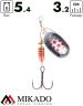 Блесна вращающаяся Mikado BLASTER №3, 5.4 г, серебро 10, длина лепестка 32 мм.