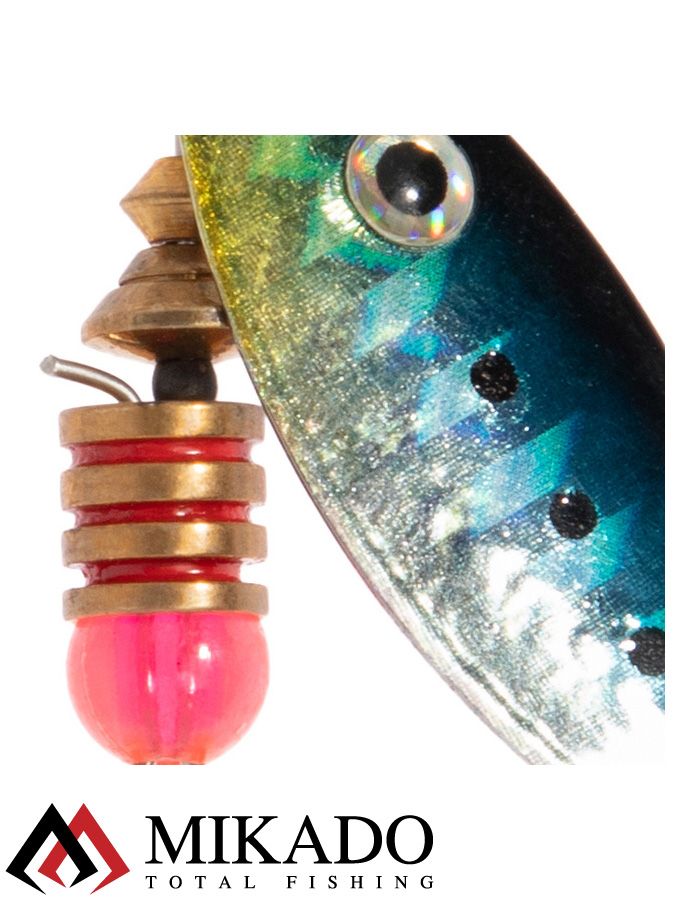 Блесна вращающаяся Mikado STREAM №4, 14 г., серебро 63 HOLO, длина лепестка 60 мм.